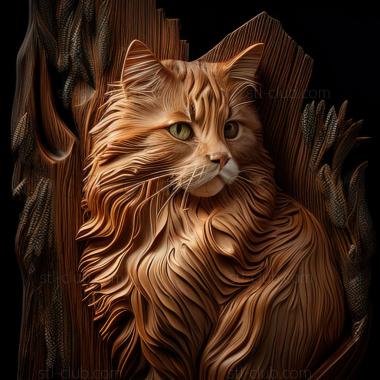 3D model st Norwegian Forest cat (STL)